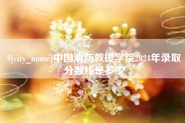 白城中国消防救援学院2024年录取分数线是多少