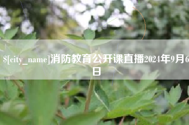 白城消防教育公开课直播2024年9月6日