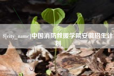 白城中国消防救援学院安徽招生计划
