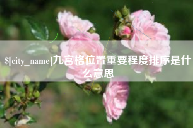 白城九宫格位置重要程度排序是什么意思