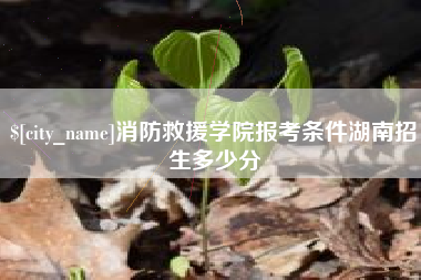白城消防救援学院报考条件湖南招生多少分