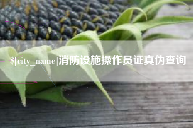 白城消防设施操作员证真伪查询