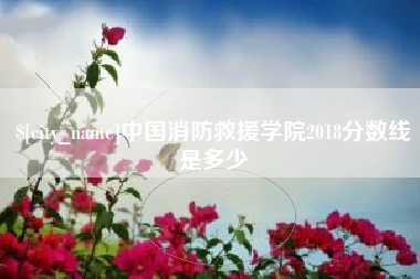 白城中国消防救援学院2018分数线是多少