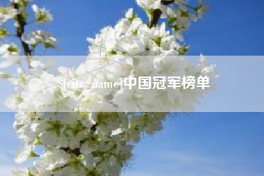 白城中国冠军榜单