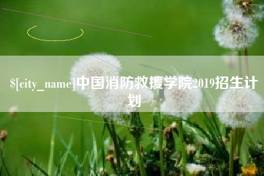 白城中国消防救援学院2019招生计划